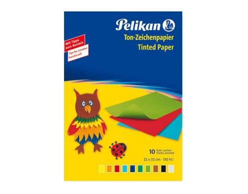 Pelikan Tonpapier 10 Blatt, farbig assortiert