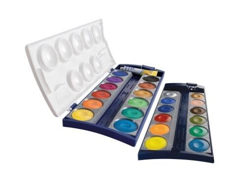 Pelikan Deckfarbkasten 735 K/24 Schulstandard, 24 Farben und 1 x Deckweiss