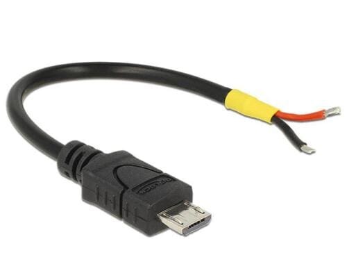 Delock USB Micro-B Kabel - 2Pol Strom, 10cm für Raspberry Pi Stromversorgung