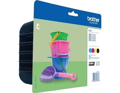 Brother Kombipack, 4 Patronen, LC221VALBP LC221BK, LC221C, LC221M, LC221Y