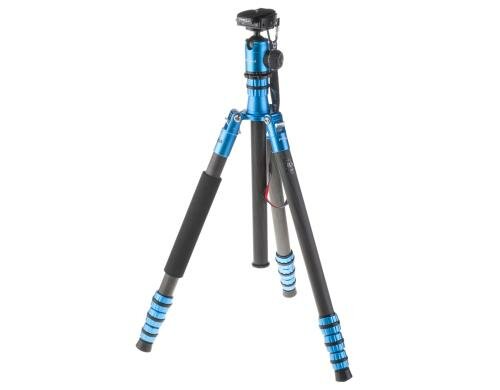 Pro.J Carbon Stativ 35852 blau 4-teilig, inkl. Kugelkopf