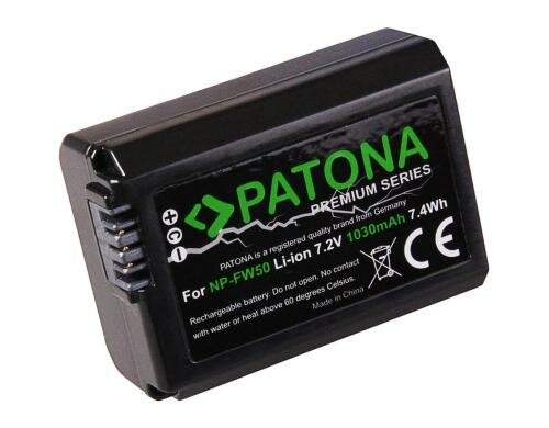 PATONA Premiu Akku NP-FW50, 1080 mAh / 7.2V für Alpha 7/6000/5000/5100