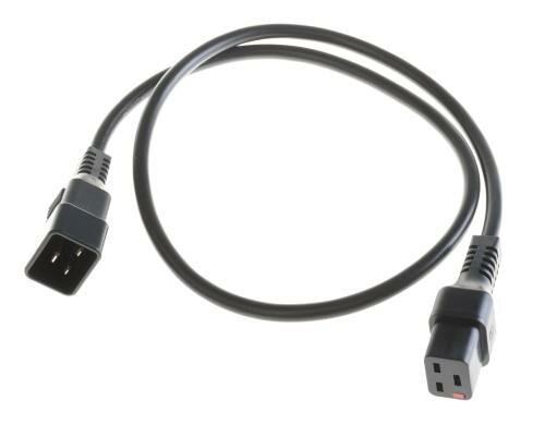 IECLock Netzkabel 1.0m schwarz IECLock C19 - C20, 3x1.5mm2, H05VV-F