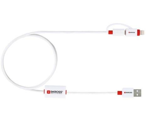 SKROSS BUZZ 2in1 Chargen Sync für MicroUSB und Lightning, mit Alarm