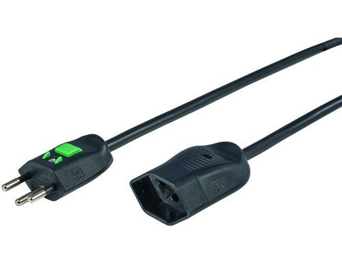 Kunststoff-Verlängerungskabel, 3m, schwarz 3-polig 3x1mm2, T12/T13 mit Verriegelung