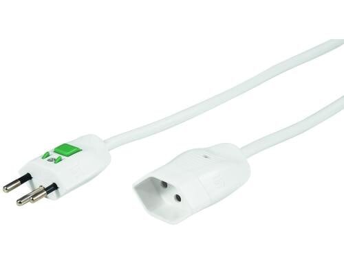 Kunststoff-Verlängerungskabel, 5m, weiss 3-polig 3x1mm2, T12/T13 mit Verriegelung