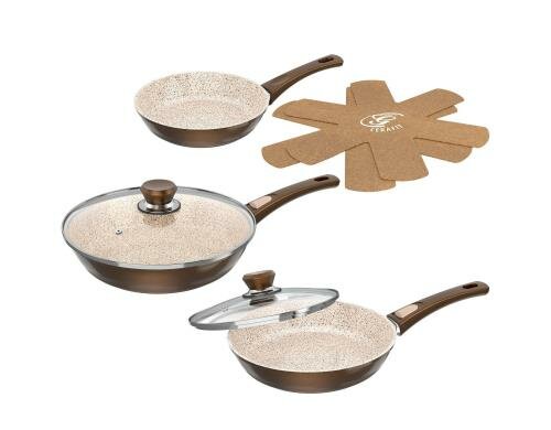 Genius Cerafit Granit Pfannen Set 7tlg. Durchmesser 20/24/28cm