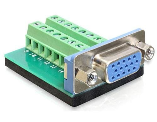 Delock Terminalblock VGA 15Pin Buchse 16 Pin Terminalblock