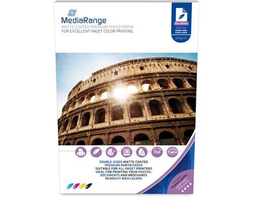 Mediarange Fotopapier beidseitig matt A4, 50 Blatt, 250 g
