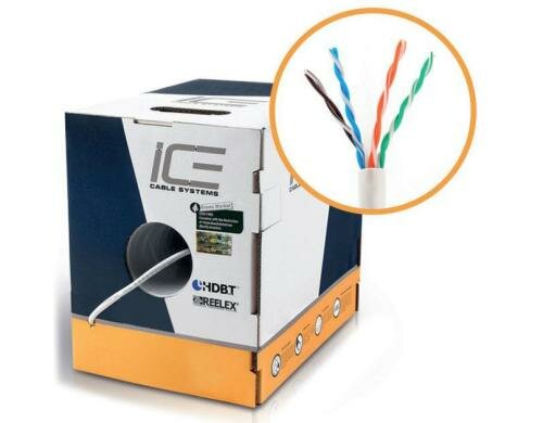 ICE Cable - Cat.6 Cable BLUE, 550MHz UTP, 23AWG, SBC, HDBaseT, 305m