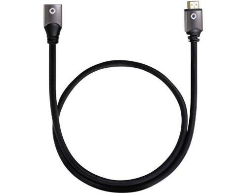 Oehlbach, HDMI Verlängerungskabel, 1.20m High Speed mit Ethernet, vergoldet