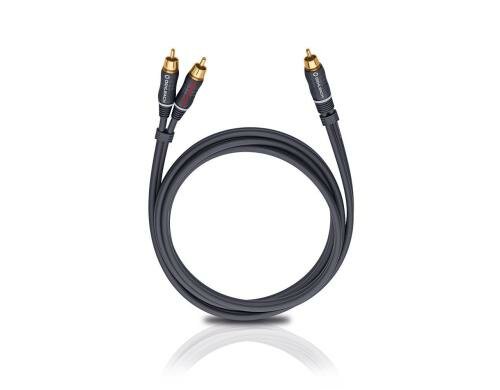 Oehlbach Subwoofer Kabel BOOOM 8.0m 1x Cinch männlich/ 2x Cinch männlich, black