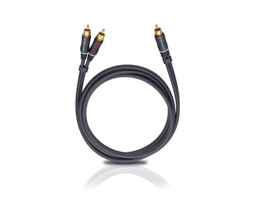 Oehlbach Subwoofer Kabel BOOOM 10.0m 1x Cinch männlich/ 2x Cinch männlich, black