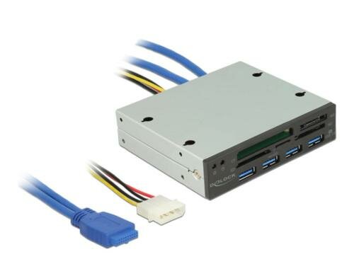 DeLock 91493 USB 3.0 CardReader 3.5 5 Slot + 4 Port USB 3.0 Hub