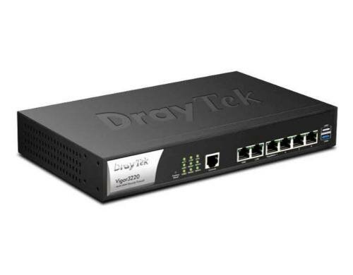 DrayTek Vigor3220: MultiWAN Router, 64xVPN 4x GE WAN, 4xGE LAN, 2xUSB
