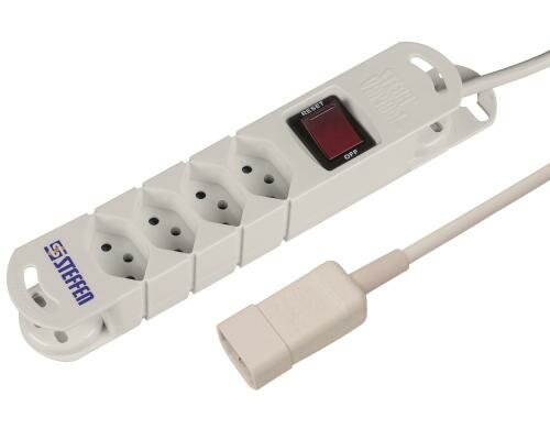 STEFFEN STEBA VARIABL Steckerleiste 4xT13 Kaltgerätestecker C14, 3m Kabel, Schalter