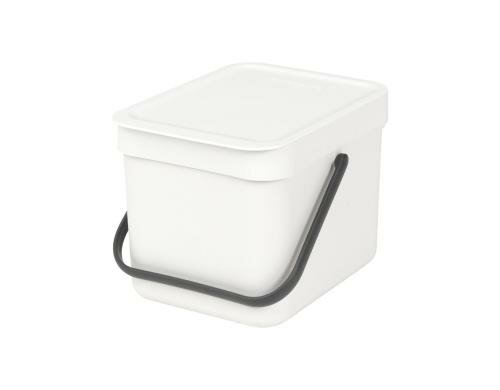 Brabantia Sort & Go Abfallbehälter Inhalt 6 Liter, white