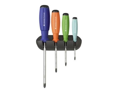PB Schraubenziehersatz Swissgrip PB 8242 4-teilig mit Wandhalter, Rainbow