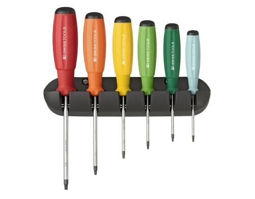 PB Schraubenziehersatz Swissgrip PB 8440 6-teilig mit Wandhalter, Rainbow