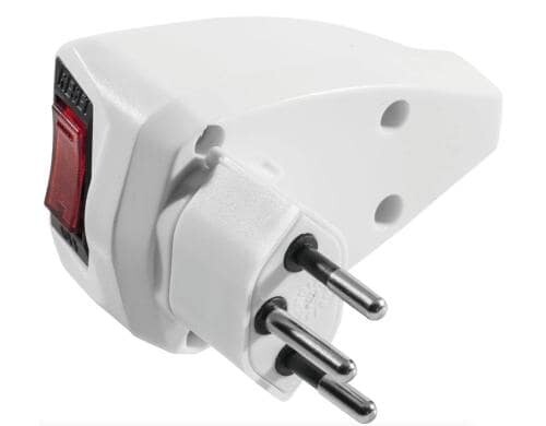 STEFFEN Reset Stecker T12 weiss mit Resetschalter für Überstromschutz