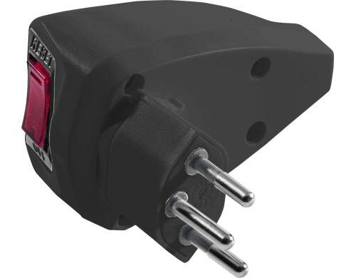 STEFFEN Reset Stecker T12 schwarz mit Resetschalter für Überstromschutz