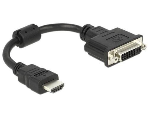 Monitoradapter HDMI zu DVI-D, passiv HDMI-Stecker auf DVI-D Buchse, 20cm,schwarz