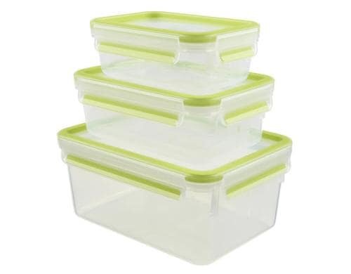 Emsa Frischhaltedosen 3er Set Fassungsvermögen 0.55/1.0/2.3 Liter, grün