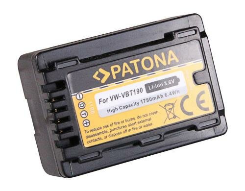 PATONA Akku VBT190, 1780 mAh /3.6V für Panasonic Camcorder