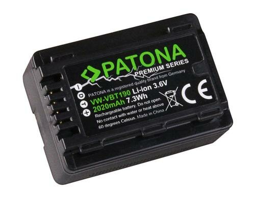 PATONA Premium Akku VBT190, 2020 mAh /3.6V für Panasonic Camcorder