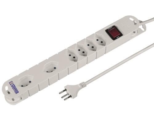STEFFEN STEBA VARIABL Steckerleiste 6xT13 Steckdosen längs+quer, weiss, 5m Kabel