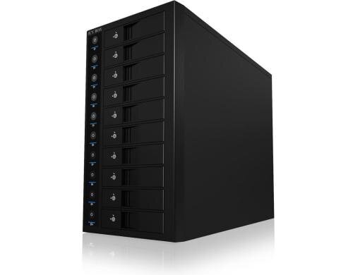 ICY BOX ext. 10x3.5 Gehäuse IB-3810U3 schwarz, USB3.0, SATAIII, 10 HDD
