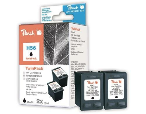 Peach Tinte HP C6656AE Nr. 56 black 2x23 ml 620 Seiten