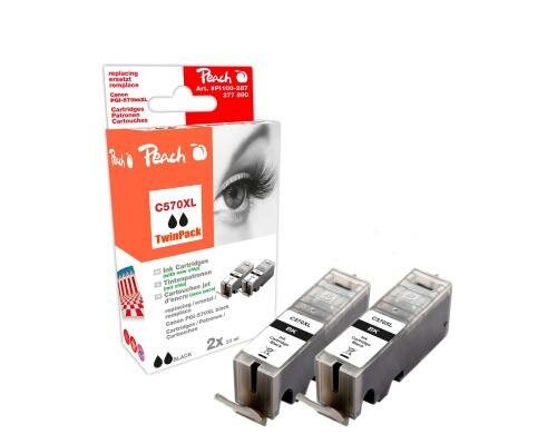 Peach Tinte Canon PGI-570bk XL Twin black 2x 23ml 510 Seiten