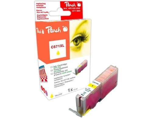 Peach Tinte Canon CLI-571y XL yellow 13ml 975 Seiten