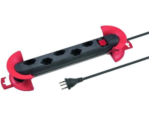 STEFFEN STEBA STRONG Steckerleiste 5xT13 Steckdosen quer, schwarz, 10m Kabel