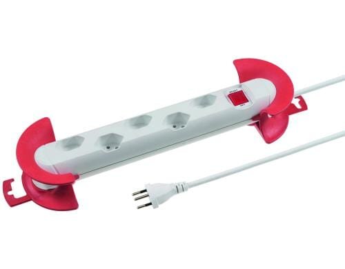 STEFFEN STEBA STRONG Steckerleiste 5xT13 Steckdosen quer, weiss, 10m Kabel