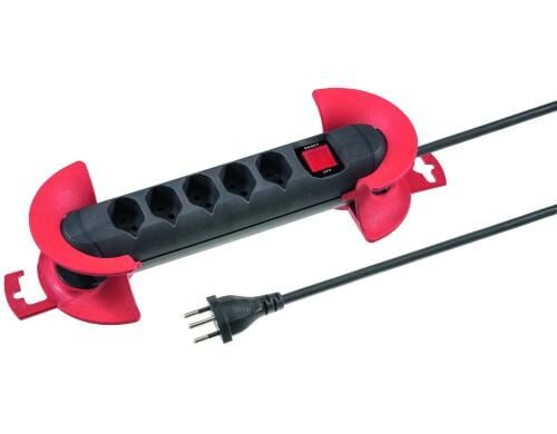 STEFFEN STEBA STRONG Steckerleiste 5xT13 Steckdosen längs, schwarz, 8m Kabel