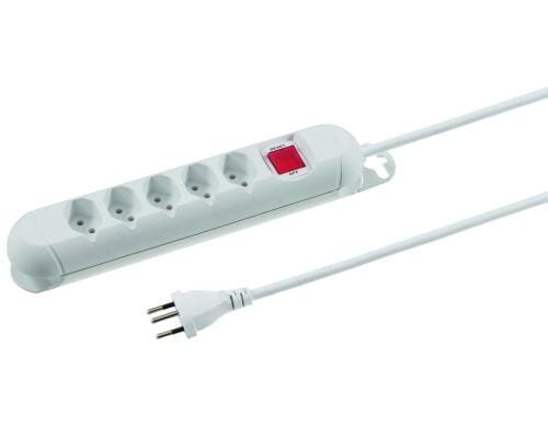 STEFFEN STEBA STRONG Steckerleiste 5xT13 Steckdosen längs, weiss, 3m Kabel