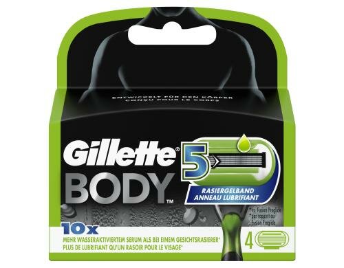Gillette Klingen Körper-Rasierer Body5 4er 5 Lamellen, 4er Pack
