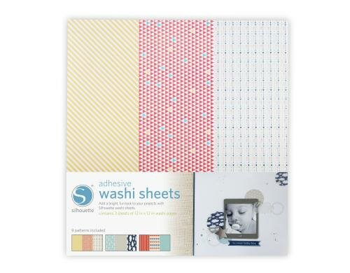 Silhouette Washi Papier 8 Blätter à 10 x 30 cm