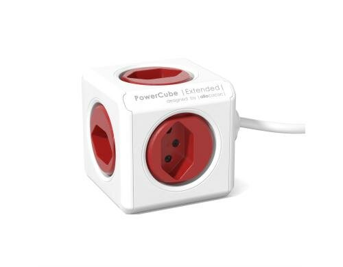 PowerCube Extended rot 5x T13, 1.5m Zuleitung, Halterung