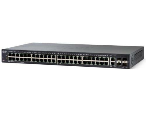 Cisco SF250-48: 48 Port Smart Switch 48xFE, 2xSFP/RJ45 1G, Montage: Rack