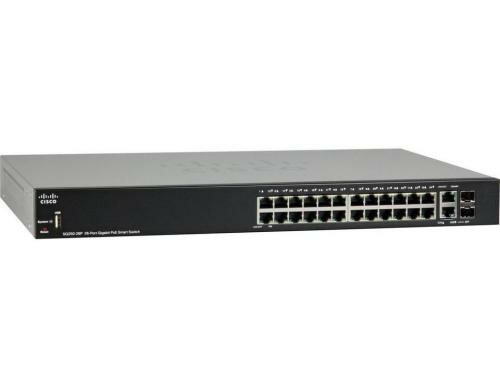 Cisco SG250-26P: 26 Port Smart Switch 24xGE, 24xPoE+ (195W), 2xSFP/RJ45 1G