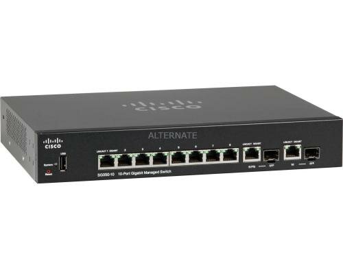 Cisco SG350-10: 10 Port Managed Switch 8xGE, 2xSFP/RJ45 1G