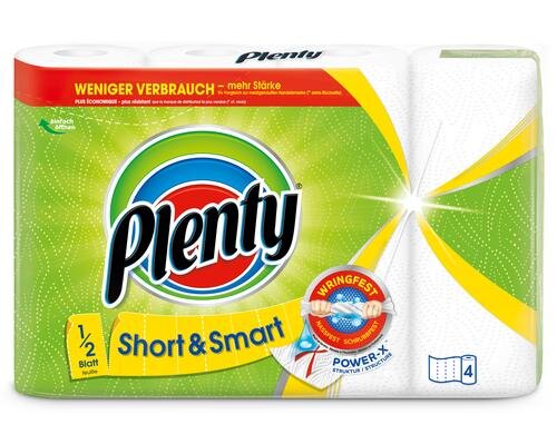 Plenty Short & Smart Haushaltspapier weiss 4 Rollen à 74 Blatt