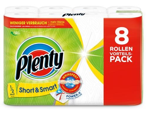 Plenty Short & Smart Haushaltspapier weiss 8 Rollen à 74 Blatt