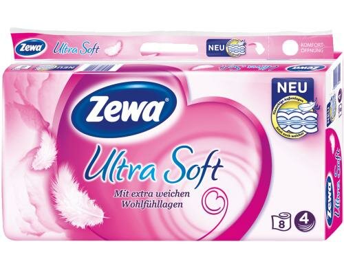Zewa Ultra Soft Toilettenpapier 4-lagig 8 Rollen à 150 Blatt