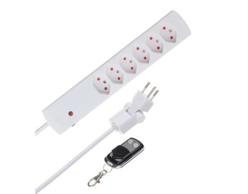 Max Hauri Steckdosenleiste Safety-Line 6xT13, weiss, mit Funk-Reset-Schalter