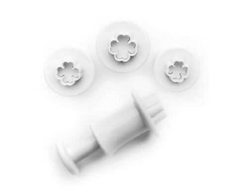 Ibili Fondant Ausstecher Kleeblatt 3er Set mit Auswerffunktion