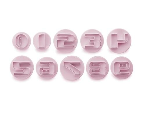 Ibili Fondant Ausstecher Zahlen 10er Set mit Auswerffunktion